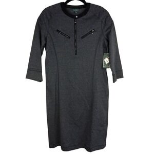 Ralph Lauren Jeans  Co Dress Cotton Sweatshirt Style LRL Black Gray Zippers‎ NWT